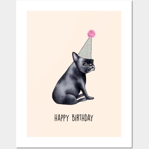 Frenchie birthday Wall Art by Poppy and Mabel